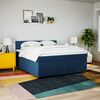 vidaXL Boxspring met matras stof blauw 180x200 cm
