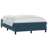 vidaXL Boxspring met matras fluweel donkerblauw 160x210 cm