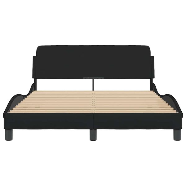 vidaXL Bedframe "Dover" stof zwart 140x200 cm