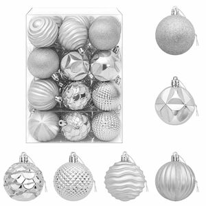 vidaXL Kerstballen set 36 st zilver 6 cm Polystyreen