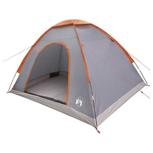 vidaXL Kamperen tent 4-persoons Grijs en Oranje