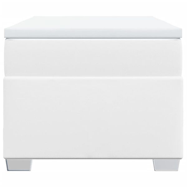 vidaXL Boxspring met matras kunstleer wit 80x200 cm