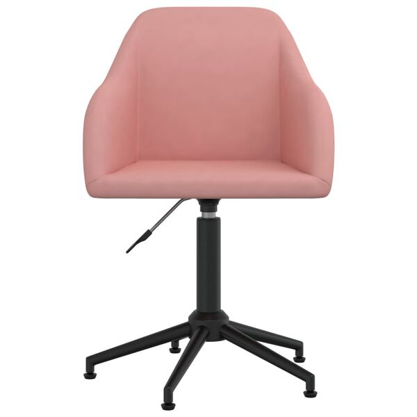 vidaXL Eetkamerstoelen draaibaar 2 st fluweel roze