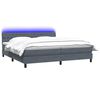 vidaXL Boxspring met matras en LED fluweel donkergrijs 180x210 cm