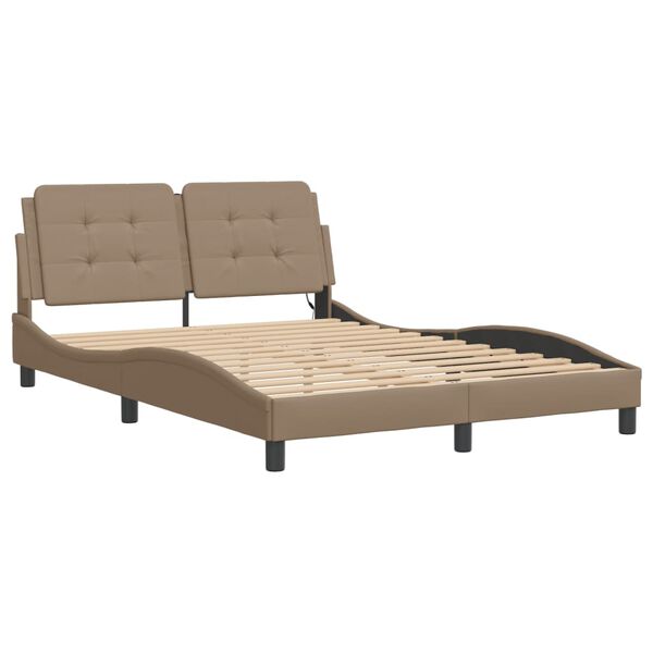 vidaXL Bedframe met LED zonder matras "Zadar" cappuccino 140x190 cm