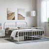 vidaXL Bedframe met hoofd- en voeteneinde metaal wit 183x213 cm