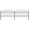 vidaXL Tuinhek met speerpunt staal 359x125 cm zwart