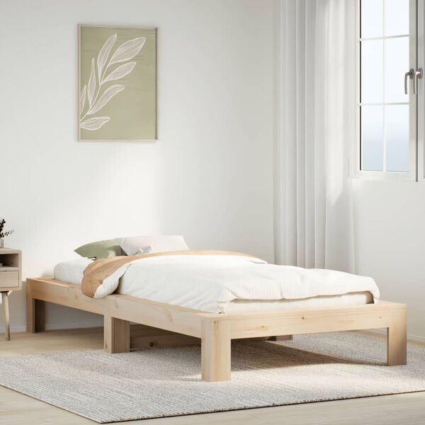 vidaXL Bedframe zonder matras massief grenenhout 75x190 cm