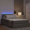 vidaXL Opbergbed met LED met matras Taupe 120 x 200 cm Polyester