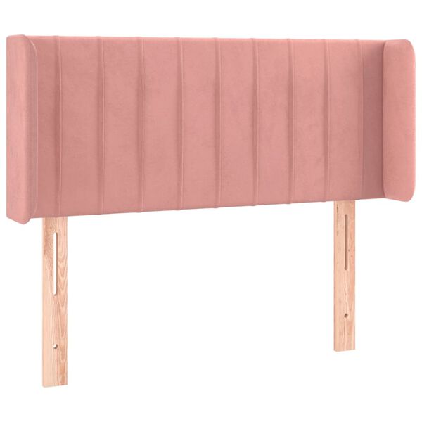 vidaXL Hoofdbord met randen 93x16x78/88 cm fluweel roze