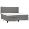 vidaXL Boxspring met matras stof donkergrijs 200x200 cm