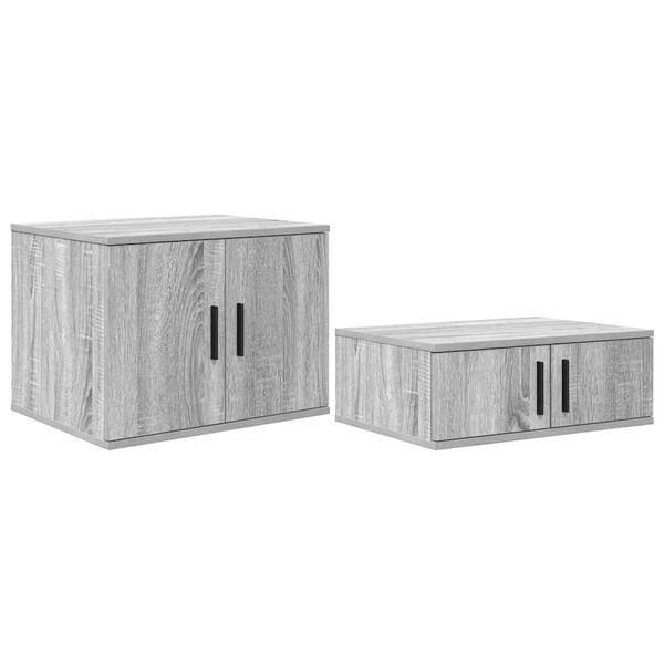 vidaXL Opbergkast 2 pcs Grijs Sonoma 127 x 41 x 40 cm Bewerkt hout