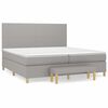 vidaXL Boxspring met matras stof lichtgrijs 200x200 cm