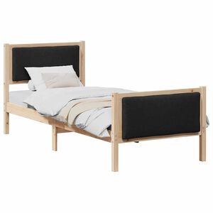 vidaXL Bedframe met hoofdeinde Zwart 75 x 190 cm Stof