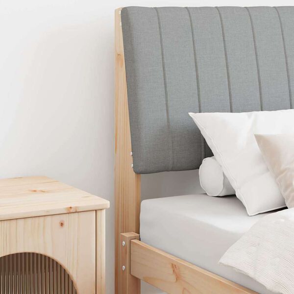 vidaXL Gestoffeerd hoofdbord Lichtgrijs 75 cm Massief grenenhout