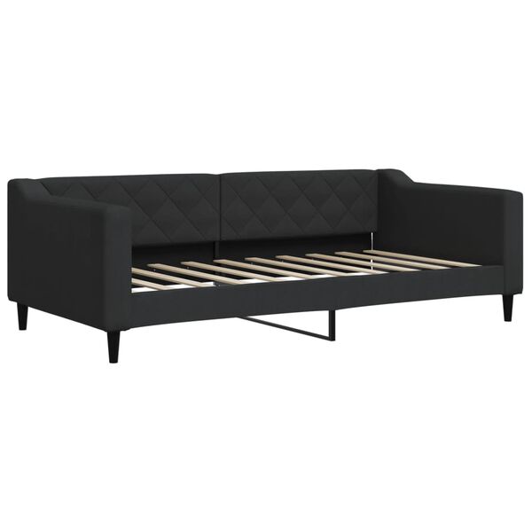 vidaXL Slaapbank met onderschuifbed en lades 90x190 cm stof zwart