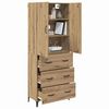 vidaXL Highboard Artisan Eiken 69,5 x 34 x 180 cm Bewerkt hout