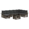 vidaXL Tuinbankenset 9 st Grijs en Donkergrijs poly rattan