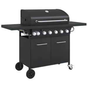 vidaXL Gasbarbecue met 7 branders gepoedercoat staal zwart