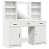 vidaXL Make-up tafel set met LED 3 st Wit Bewerkt hout