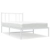 vidaXL Bedframe met hoofdbord zonder matras metaal wit 75x190 cm