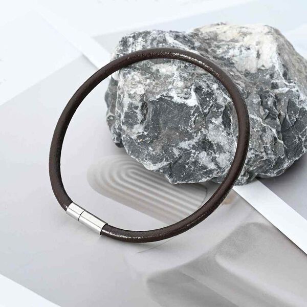 vidaXL Leren Koord Donkerbruin Ø5 mm x 10 m Leer