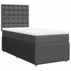 vidaXL Boxspring met matras stof donkergrijs 100x200 cm