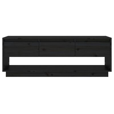 vidaXL Tv-meubel 110,5x34x40 cm massief grenenhout zwart