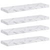 vidaXL Wandplank 4 st Wit Marmer 80 x 23,5 x 3,8 cm Bewerkt hout