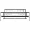 vidaXL Bedframe met hoofd- en voeteneinde metaal zwart 193x203 cm