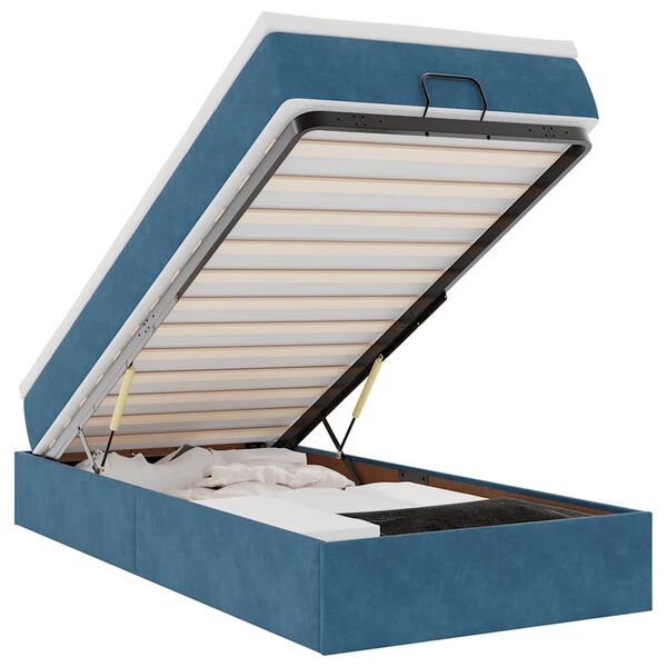 vidaXL Ottoman bed met matras 80x200cm fluweel donkerblauw
