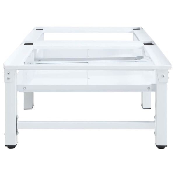 vidaXL Wasmachine- en drogerverhoger met uittrekbare schappen wit