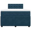 vidaXL Boxspring met matras fluweel blauw 120x200 cm