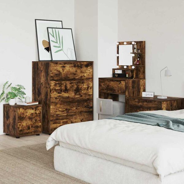 vidaXL Badkamer Kast Gerookt eiken 40,5 x 40 x 44 cm Bewerkt hout