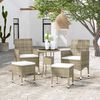 vidaXL 5-delige Loungeset poly rattan beige