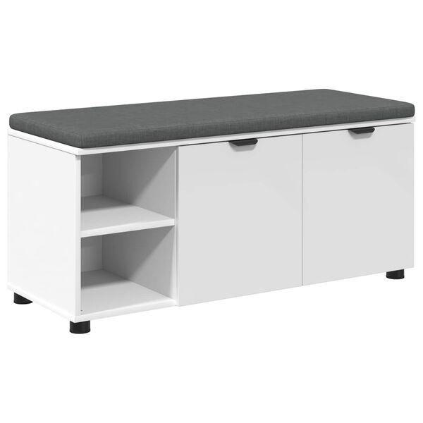 vidaXL Halbank met kussen Effen Wit 100 x 38 x 46 cm