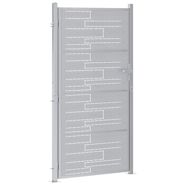 vidaXL Tuinpoort met slot Zilver 96 x 180 cm Roestvrij staal