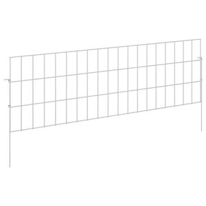 vidaXL Tuin omheining met palen 48 st 95 x 30 cm Gegalvaniseerd staal