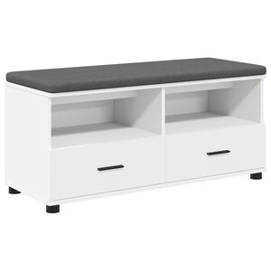 vidaXL Halbank Wit 100 x 38 x 46 cm Ge&iuml;ndustrialiseerd hout en stof