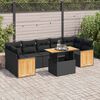 vidaXL 8-delige Loungeset met kussens poly rattan acacia zwart