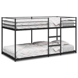 vidaXL Stapelbed zonder matras 107x203 cm staal zwart