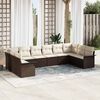 vidaXL Tuin Sofa Set met opslag 10 pcs Bruin poly rattan