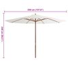 vidaXL Parasol met houten paal 350 cm zandwit