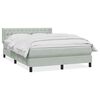 vidaXL Boxspring met matras fluweel lichtgrijs 160x220 cm