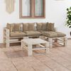 vidaXL 5-delige Loungeset met kussens pallet grenenhout