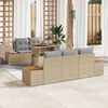 vidaXL Tuin Sofa Set met opslag 6 pcs Beige Poly riet