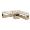 vidaXL 11-delige Tuinset met kussens poly rattan beige