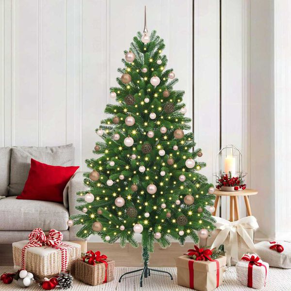 vidaXL Kerstboom met 300 LED met standaard Groen 180 cm PE