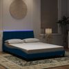 vidaXL Bedframe met LED zonder matras "Hanko" fluweel blauw 140x190 cm