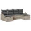 vidaXL Bankstel 6 st Lichtgrijs poly rattan